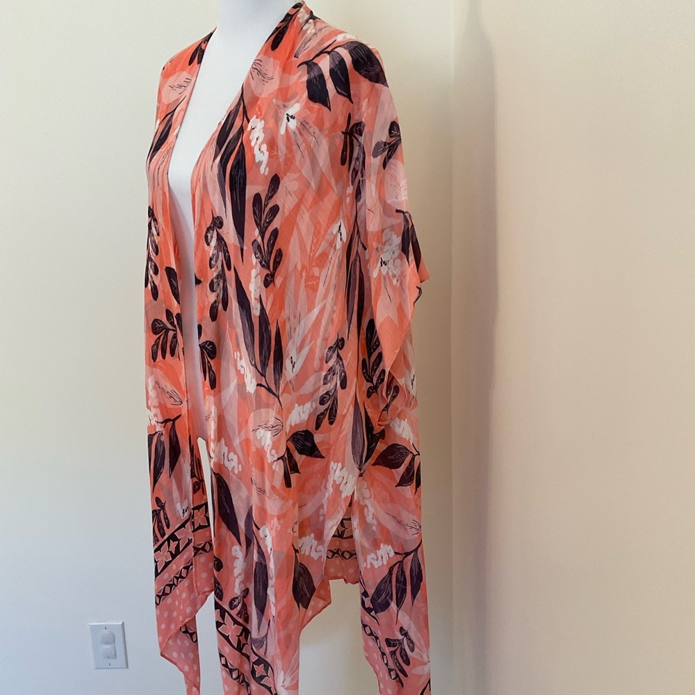 NWT RACHEL Rachel Roy Floral Kimono Swimsuit Cover Up - Picture 2 of 8